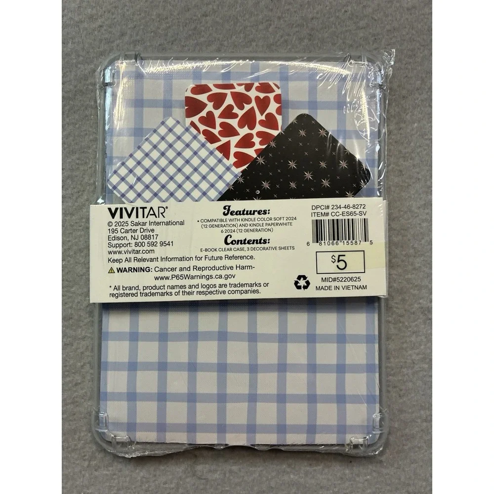 Vivitar E-Book Clear Case W/Decorative Sheets‎ For 6